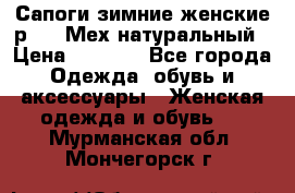 Сапоги зимние женские р.37. Мех натуральный › Цена ­ 7 000 - Все города Одежда, обувь и аксессуары » Женская одежда и обувь   . Мурманская обл.,Мончегорск г.